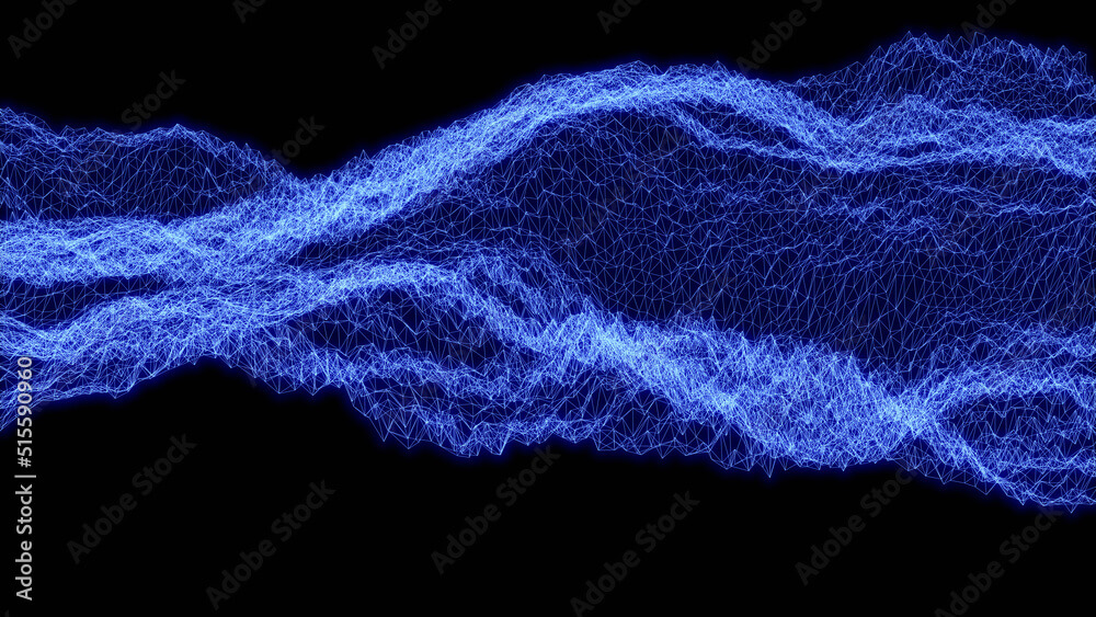 Abstract blue wave pattern representing electromagnetic interference.
