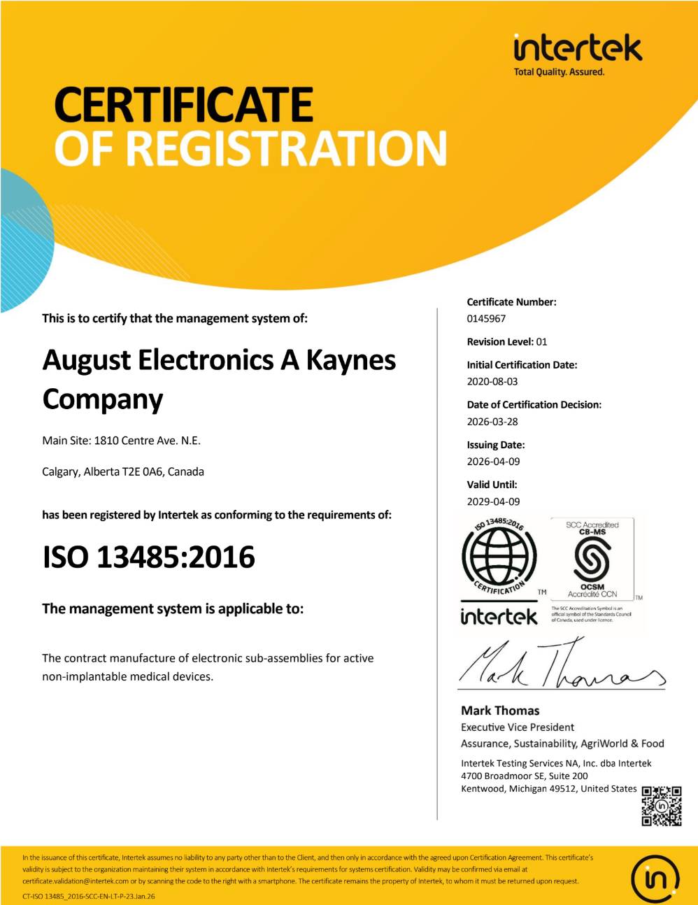 ISO 13485:2016 Certification